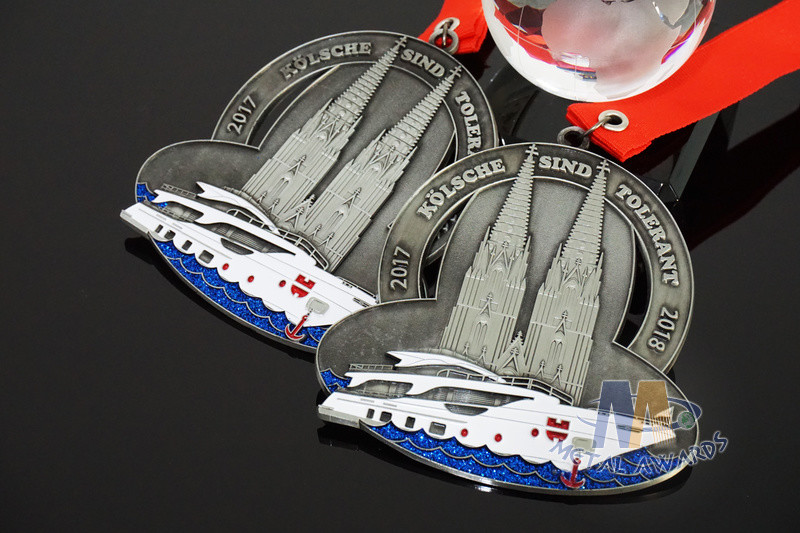 Germany Carnival Gifts Metal Awards And Medals 3D Effect With Glitter Colors