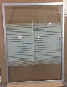 Quality 5/6mm Tempered White Stripes Modern Glass With Chromed Aluminum Frame Screen wholesale