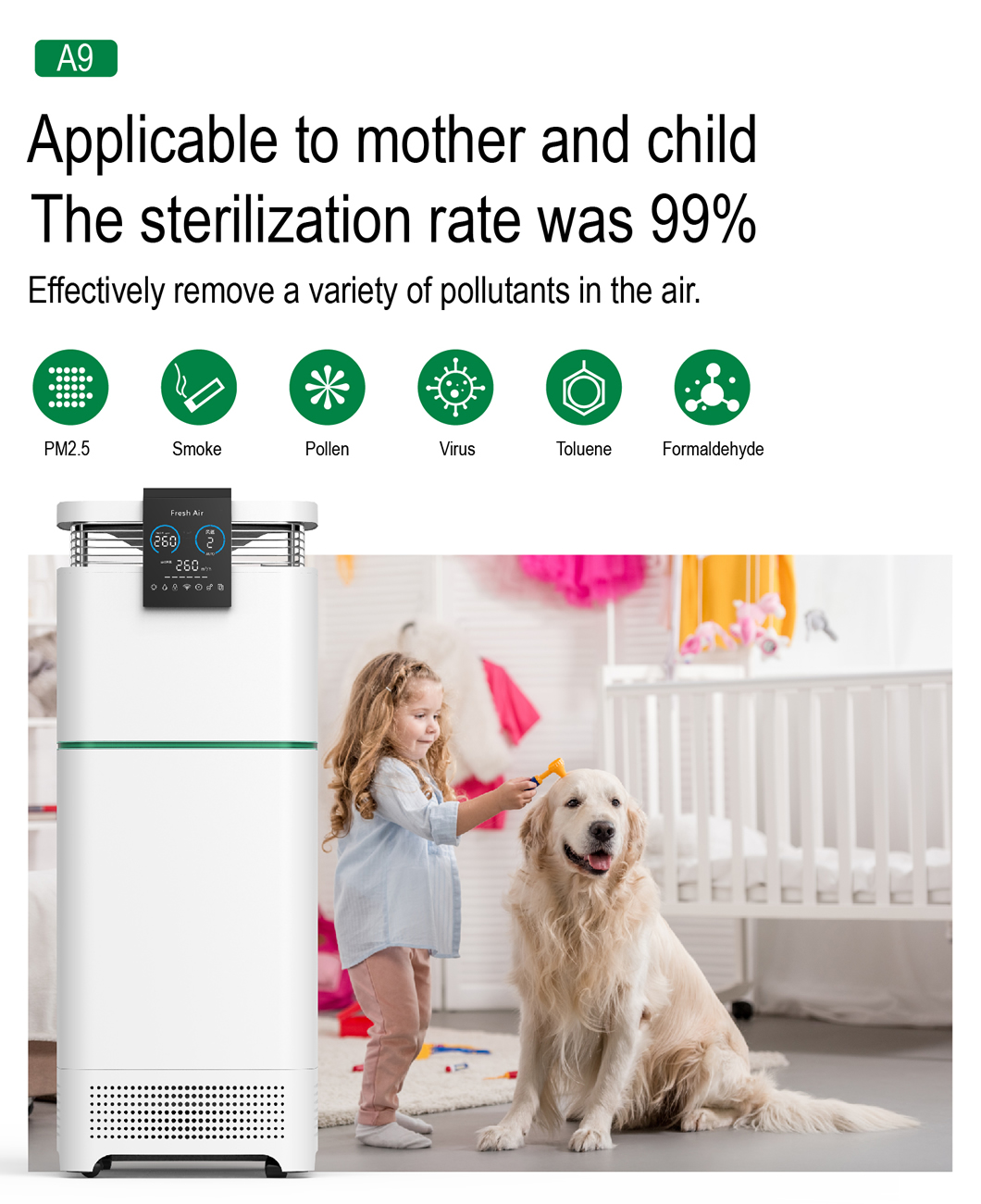 2022 New 100m2 Purificador De Aire Breathe Fresh Clean Air Europe School Classroom Special EN1822 HEPA H13 Large Air Purifier