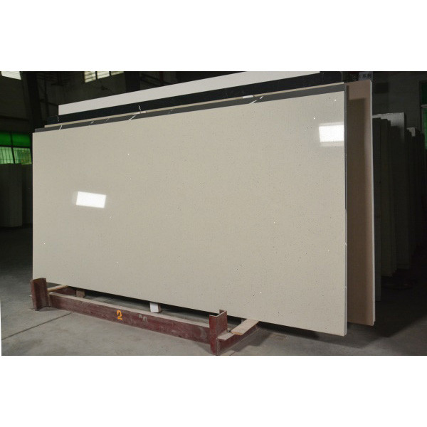 Anti Slip 15MM Beige Glass Quartz Tiles For Bathroom Wall Cladding