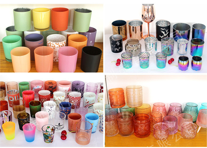 Electroplated Colorful Iridescent Plating Glass Creative Candle Jars for Scented Candle Making