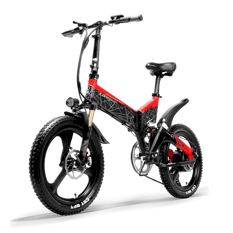 7 Speed Full Suspension Electric Bike , Shlmano 20 Inch Folding Electric Bicycle