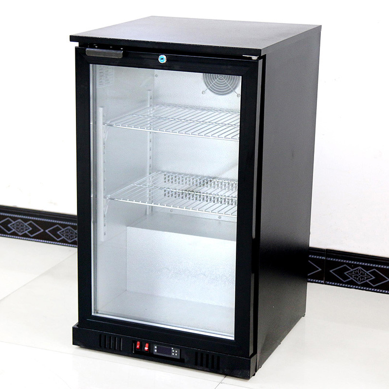 Hotel 108L Fan Cooling Display Beer Bar Refrigerator Glass Hinge Door Back Bar Cooler