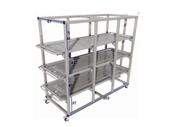 Mobile 304 Stainless Steel Mortuary Storage Racks Funeral Stretcher For Morgue