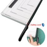 Portable Paper Cutter Manual Hand Guillotine for Office Paper Trimmer in White
