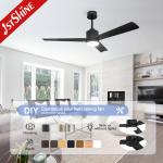 220v Reversible Modern Smart Ceiling Fan Remote Control 3 Colors
