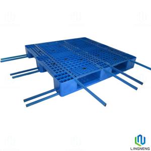 Quality 3 Runners Heavy Duty Plastic Storage Pallets 1200*1200*160mm With Steel Tubes wholesale