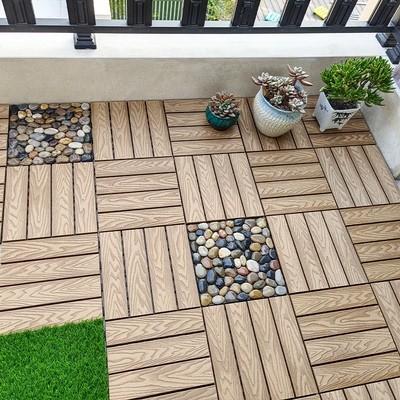 Anti Corrosion WPC DIY Decking 600MM Plastic Garden Decking Boards Without