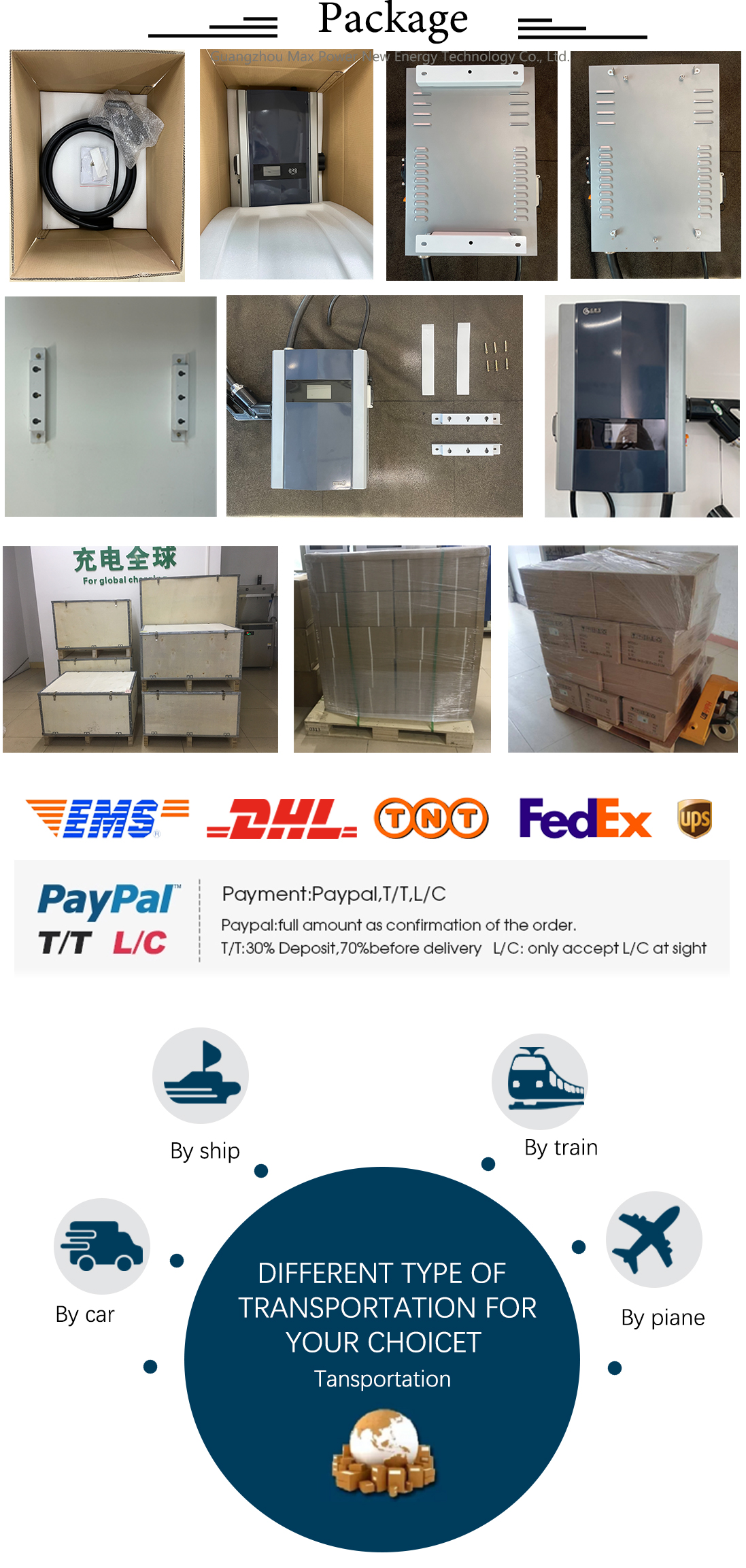 DC USB Port EV Charger Ocpp GBT CCS Type 2 7kw 22kw Wallbox Fast Electric Charging Station with CHAdeMO Connector
