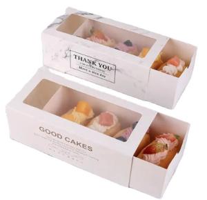 Quality Kraft Cardboard Bakery Packaging Box With Clear Display Window Food Grade Cake Snacks Bakery Gift Box wholesale