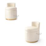 Modern White Leather Dresser Dressing Chair W002B16B