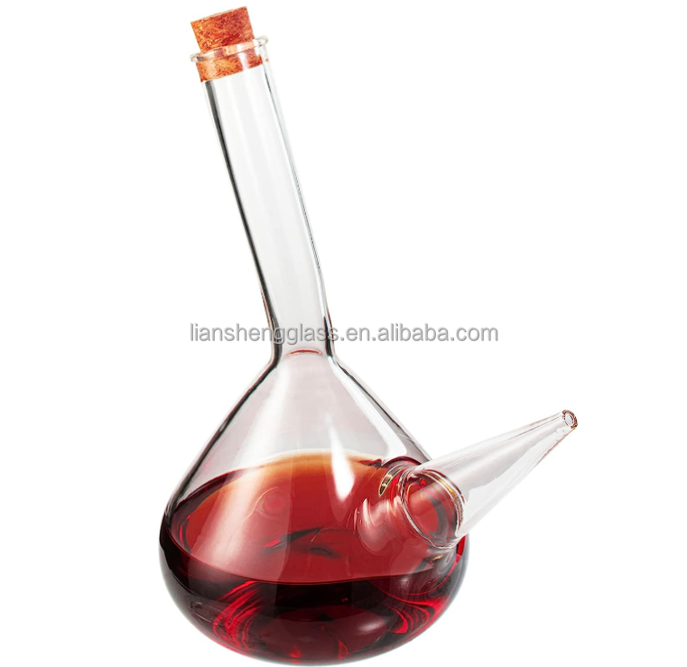 Lead Free Glass Wine Decanter For Wine Gift Glass Collar Material OEM ODM