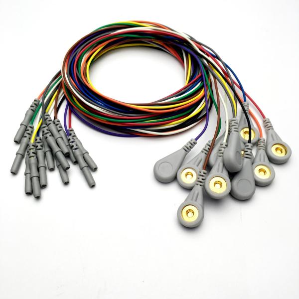 TPU Material PVC TENS ECG EKG Cables shielded Leadwires Customized Cable Snap
