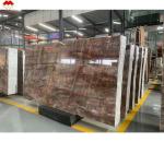 Translucent Blood-Orange Red Onyx Stone with White Veins CNF Red Wood Veins