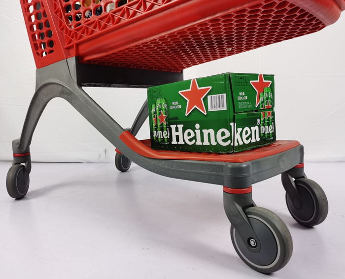 175L HDPP Nylon All Plastic Shopping Carts Warehouse Supermarket Shopping Trolley