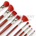 Luxury 9Pieces Private Label Makeup Brushes Red Makeup Brush Set 20.3cm