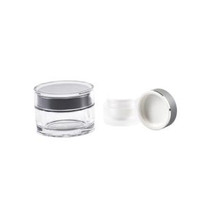Quality Round Acrylic Double Walled Cosmetic Jars 5g - 100g Volume Lightweight wholesale