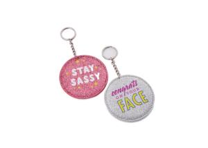 Quality Mini Pantone Metal Cosmetic Pocket Mirror PU Leather Travel Makeup Mirror wholesale