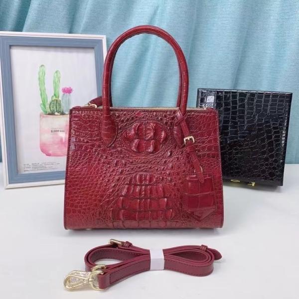 Genuine Alligator Skin Women Small Totes Tag Purse Shoulder Bag Authentic Real