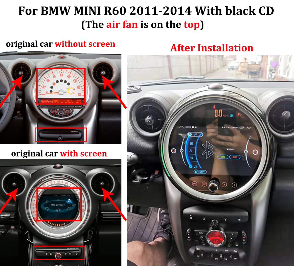 1024X600 Android Auto Car Radio For BMW Mini Cooper R56 R60 2007 2014