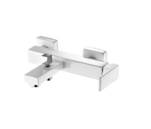 Quality 25mm Ceramic Cartridge White Bath Mixer Taps Square Bath Shower Mixer wholesale