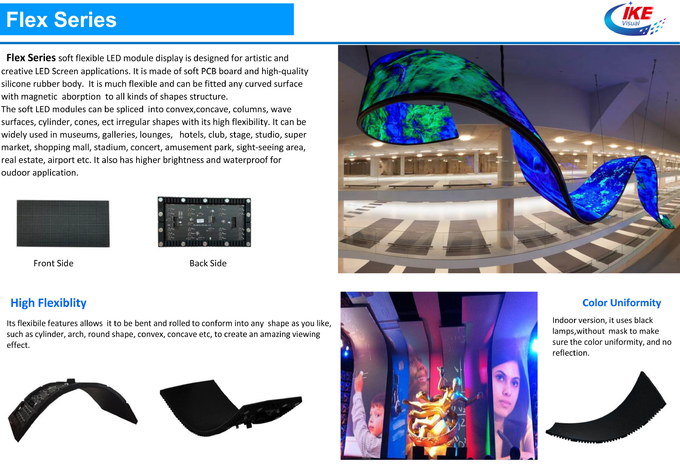 Bending P2.5 Indoor LED Display IP42 Soft Rubber 1000 Nits Customized