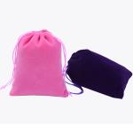 Purple Soft Velvet Drawstring Jewelry Bags , Wedding Gift Pouches