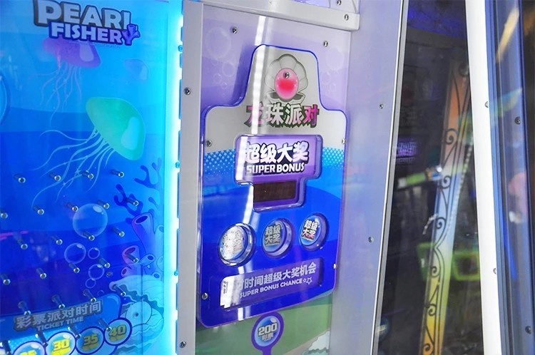 Redemption Pearl Fisher Happy Ball Pusher Lottery Ticket Game Machine For Amusement Room