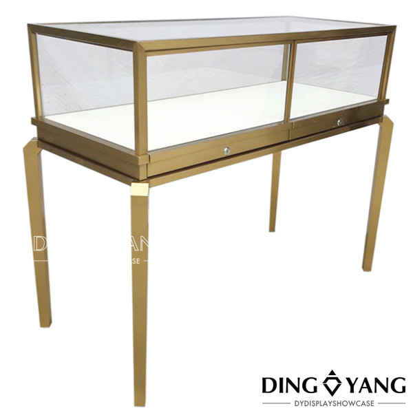 Brushed Bronze Lockable Jewelry Display Cases
