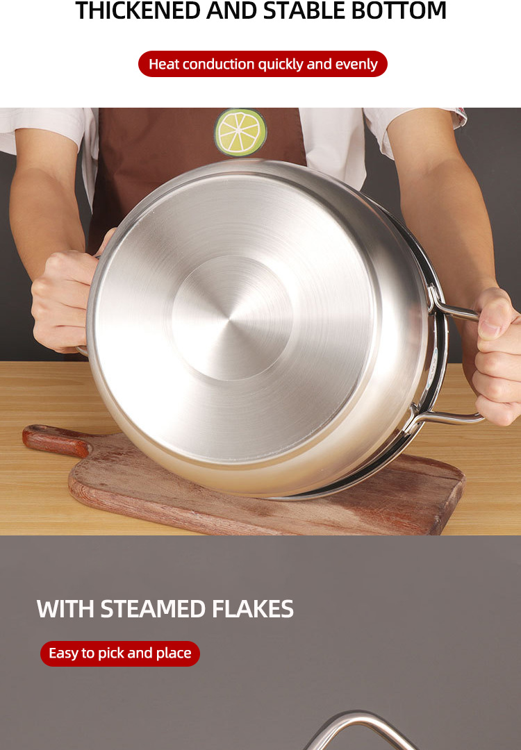 Direct Selling 201 Stainless Steel Soup Pot Cookware Set Big Steamer Cooking Pot Set With Spacers