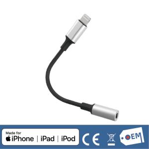 Quality MFi Certified Lightning to 3.5 mm Headphone Jack Adapter, nylon braided, metal case wholesale