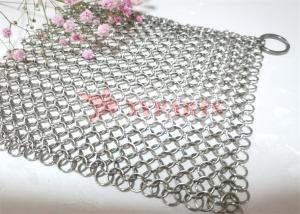 Quality Food Grade Chain Mail Cast Iron Skillet Cleaner Woven With 1.2mmx10mm Rings wholesale