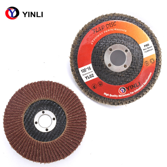 Red Sand 60 Grit Aluminum Flap Disc 100mm For Metal Working