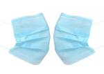 Antiviral Blue 3 Ply Face Mask Nonwoven Elastic Earloop Pleated