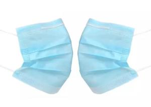 Quality Antiviral Blue 3 Ply Face Mask Nonwoven Elastic Earloop Pleated wholesale