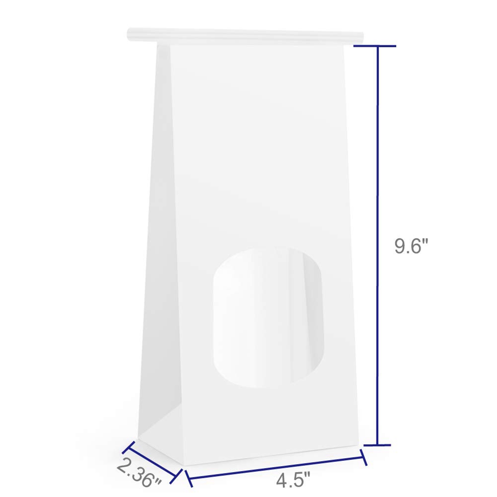 Greaseproof Paper Hot Style Bottom Window White Brown Cookie Biscuit Kraft Paper Bag
