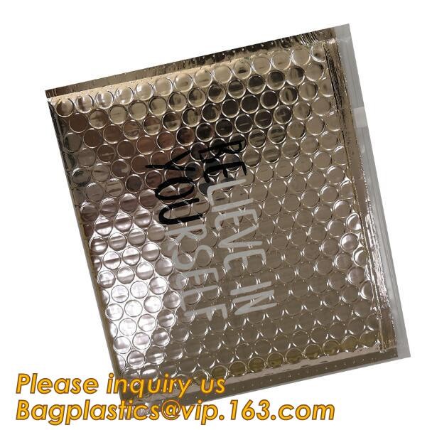 Cosmetic Pink Slider Padded Bag/Silver k Bag With Bubble,Padded Envelopes Cheap Aluminium Foil k Holographic