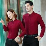 Covered Button Closure Shirts for Men and Women Custom Logo Casual Office Wear
