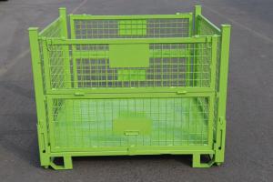 Quality Transport Heavy Duty Storage Metal Pallet Box Industrial Folding Metal Pallet Cage wholesale