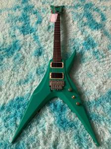 Quality 6 Strings Guitar 39 Inch V Shape Electric Guitar Neck Through Active Guitar Mahogany Wood Body Matte Pink Green Black Re wholesale