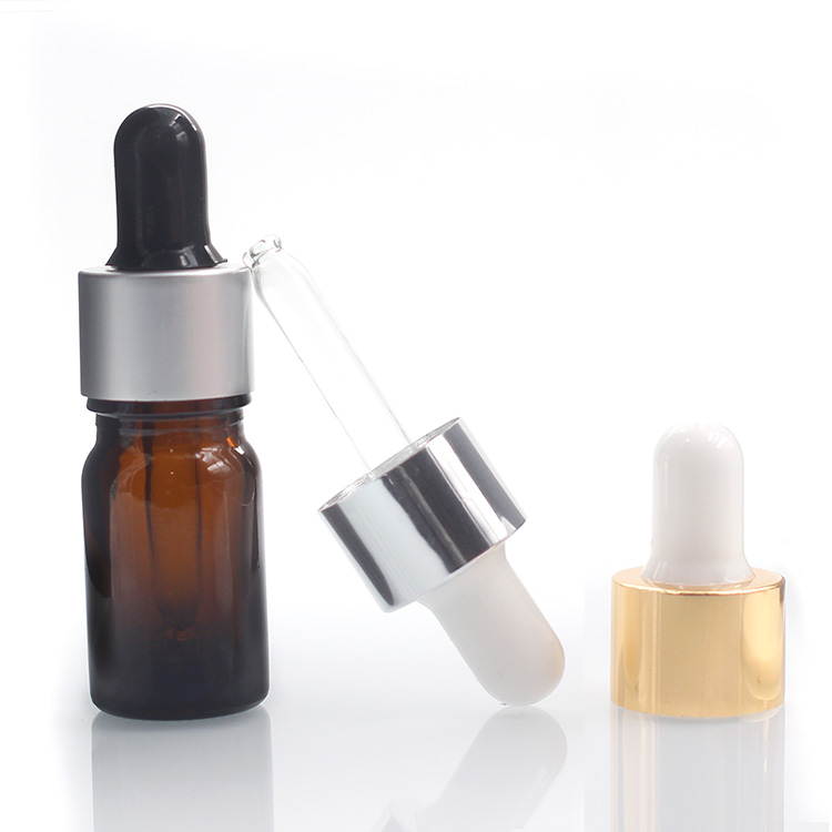 Round Glass Liquid Dropper Bottle With Screw Dropper Cap