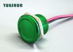 Green Flathead 22mm 15cm Wire Momentary Piezo Touch Switch