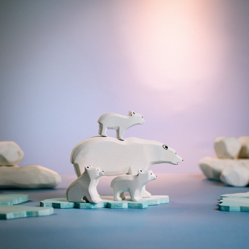 Imaginative Waldorf Wooden Animals Toys Oil Treated For Education