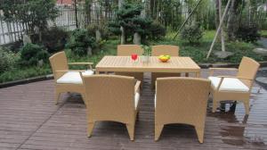 Quality Brown Wicker Rattan Garden Dining Sets , Conservatory Furniture Set wholesale