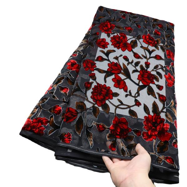 Supoo popular silk velvet lace wedding dress soft lace african lace fabric for