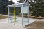 Fashionable Generous Stainless Steel Bus Stop Eco Friendly Takes Up Little Space