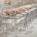 Rectangular Acrylic Folding Banquet Table Transparent 200x100x75cm