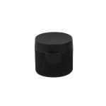 PP Plastic Flip Top Cap 24/410 Matte Black Ribbed Cosmetic Lotion Bottle Cap