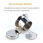 Stainless Steel Coffee Drip Brewer Reusable Phin Infuser Strainer Pot