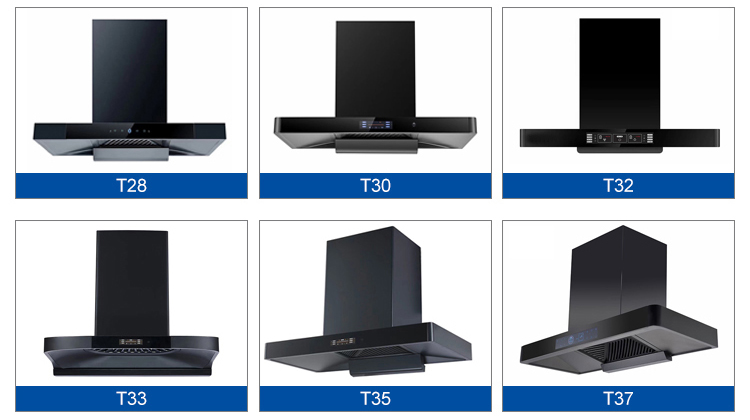Modern Glass Stainless Steel T Shape Chimney Hood Electric Wall Mounted Range Hood